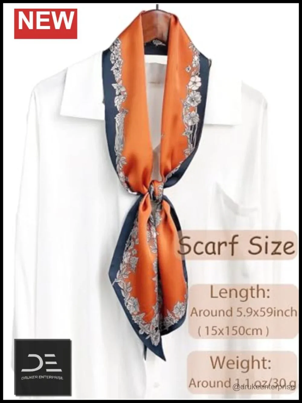 Silky Lightweight Long Scarf for Women - Fashion Head Neck Scarf